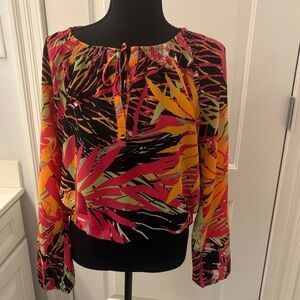 Anne Klein Bold Tropical Print Top